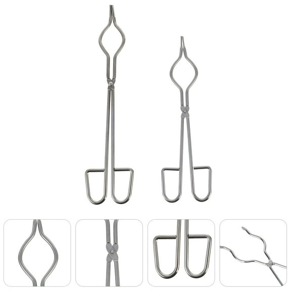 HOMEMAXS Stainless Steel Crucible Tongs for Laboratory Use Safe and Reliable Chemical Supplies 2pcs