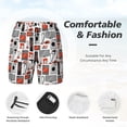thumbnail image 5 of Lsque Mens Swim Trunks Modern Life Pattern - Bathing Suit Compression Liner - Beach Swim Shorts Swimwear - (S-3XL) - Stretch Quick Dry -Medium, 5 of 9