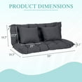 thumbnail image 4 of BPS  5" Extra Thick Porch Swing Cushions, Dark Gray, 59" Waterproof 2-3 Seat Outdoor Swing Bench Cushion Replacement with Pillows, 4 of 9