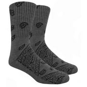 Couver Unisex Bandana Socks/ Mid-Calf Crew Socks - Grey