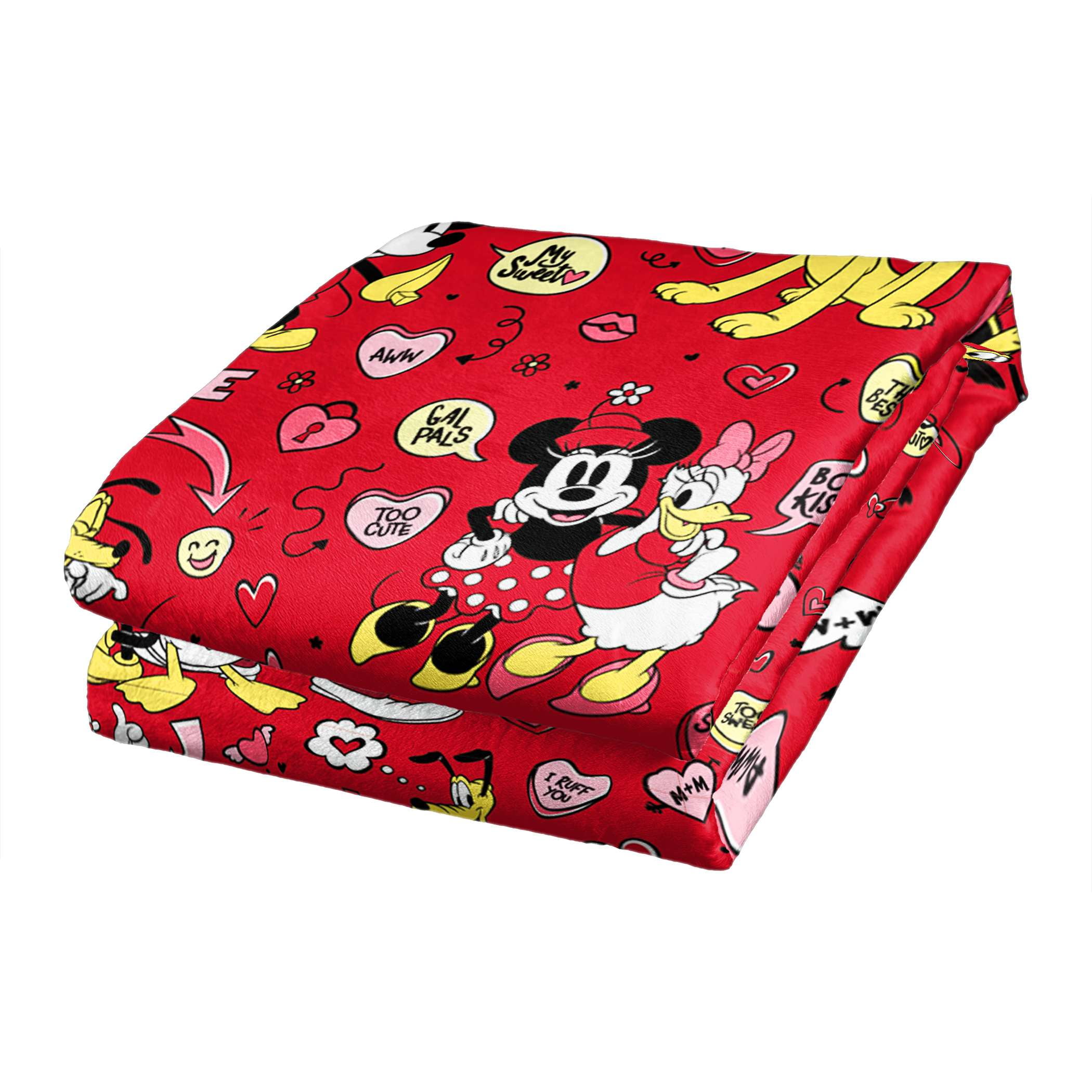 Mickey Mouse Disney I Love Us Silk Touch Throw Blanket 50x70 Inches