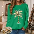 thumbnail image 2 of Kaprioy Sweatshirts for Women Long Sleeve Shirt Pullover Tops Glowing Christmas Tree Prints Fall Fashion Clothing Green, XL, 2 of 6