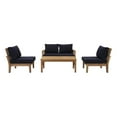 thumbnail image 2 of Modway Marina 5 Piece Outdoor Patio Teak Set in Natural Navy, 2 of 9