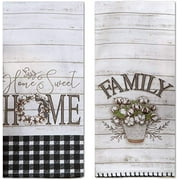 Home Sweet Home Kitchen Terry Towel and Tea Towel 2-pc Set Farmhouse Family