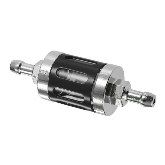 Unique Bargains Universal Gas Inline Fuel Filter Gasoline Filter for Small Engines Bike ATV Black Silver Tone