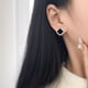 thumbnail image 5 of Pendientes de circonita cúbica, pendientes cuadrados de oro blanco con forma de lágrima redonda, hipoalergénicos para mujer, 5 of 5