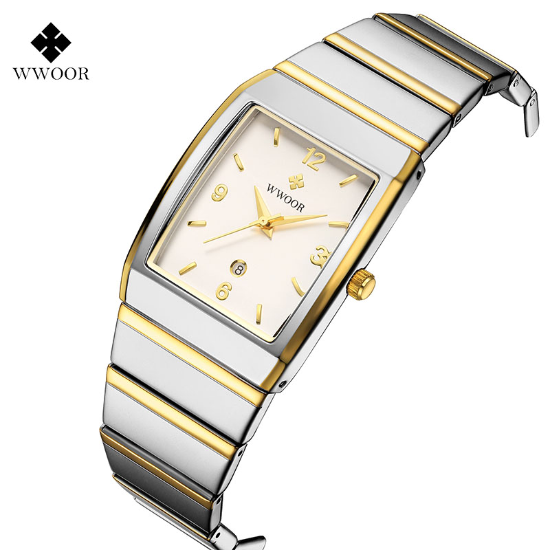 Square Watch for Men and Women - Stainless Steel With Date - Casual Men's Watches