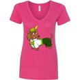thumbnail image 3 of Inktastic Cute Brown Dachshund in Traditional German Wear Women's V-Neck T-Shirt, 3 of 5