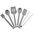 thumbnail image 1 of Heat Resistant Spatula Slotted & Solid Spoon Ladle Cooking Tools Non-Stick 6-Piece Food Grade Silicone Kitchen Utensil Set, 1 of 7
