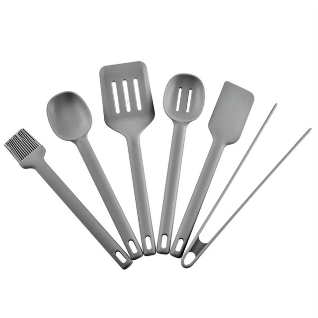 Heat Resistant Spatula Slotted & Solid Spoon Ladle Cooking Tools Non-Stick 6-Piece Food Grade Silicone Kitchen Utensil Set