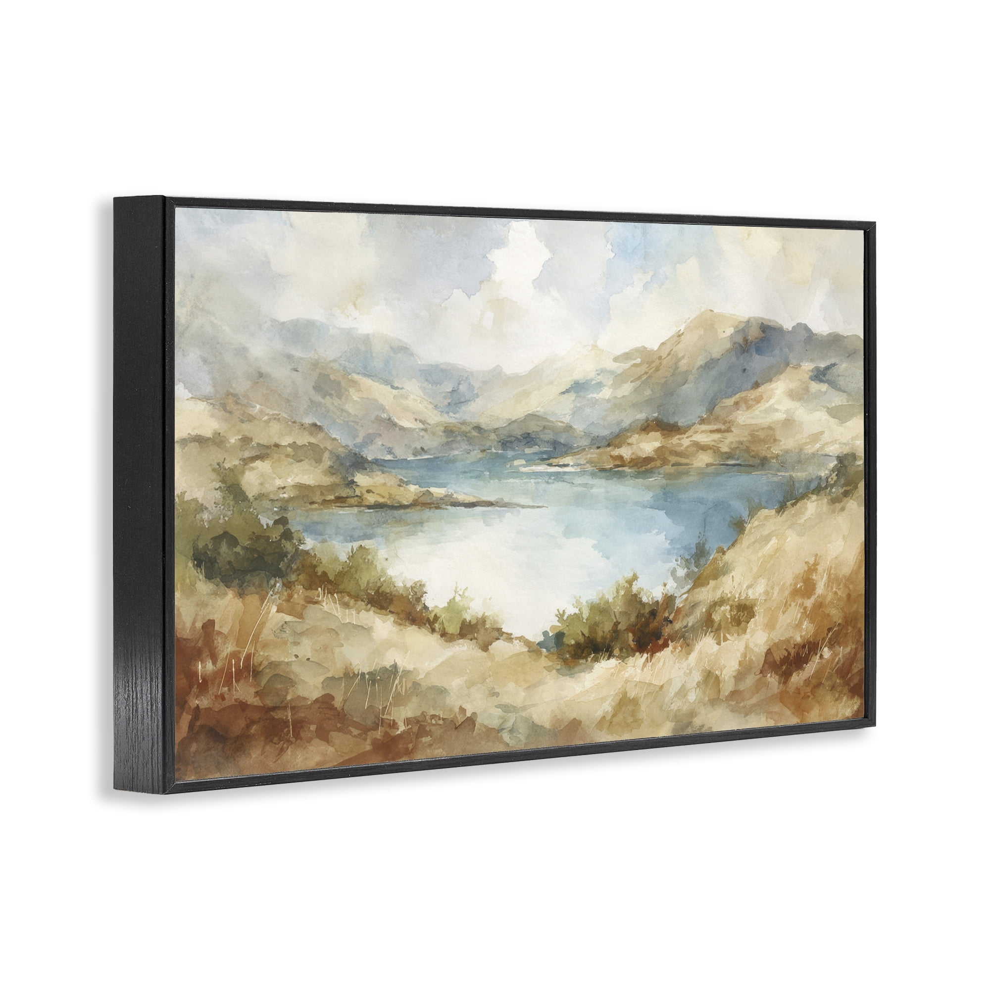Stupell Industries Secret Mountain Lake Panorama Black Framed Giclee Art, design by Petal Prints Design