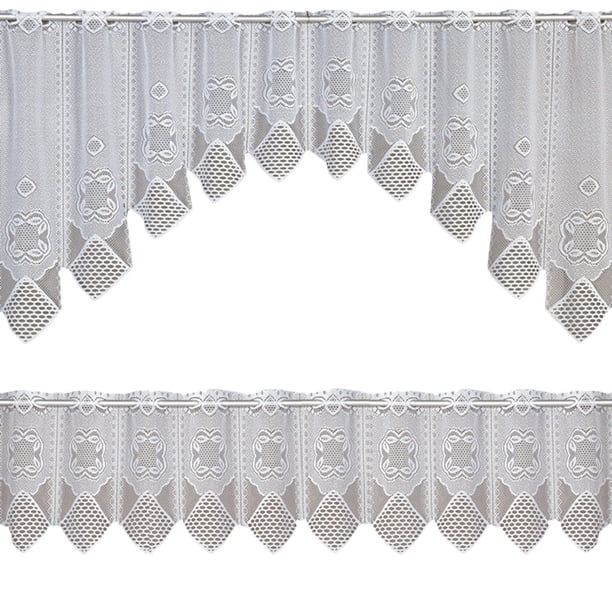Bearachild 2X cortina de ventana de encaje de fibra, cortinas extraíbles portátiles lavables para interior, dormitorio, cocina, cafetería, decoración Type7 NO7 Bearachild JJ25840-01