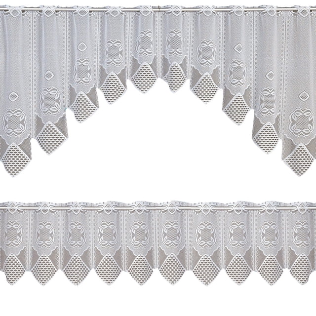 Bearachild 2X cortina de ventana de encaje de fibra, cortinas extraíbles portátiles lavables para interior, dormitorio, cocina, cafetería, decoración Type7 NO7 Bearachild JJ25840-01