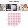 thumbnail image 4 of Pink Checkered Cloth Napkins, Pink White Buffalo Plaid Washable and Reusable Dinner Napkins Set of 6, Table Napkin for Kitchen Party Birthday Wedding Hotel Housewarming 20"x20", 4 of 8