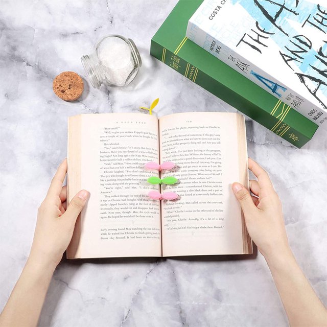 Sprout Little Green Marcapáginas Mini Green Sprout Marcapáginas de silicona con brotes de hierba, regalos creativos para los amantes de los libros que leen (6 piezas) Rojo Verde