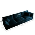 thumbnail image 5 of 3 Piece Extra Deep Seat , Blue Chenille Sectional For Living Room, Wood, Sponge, Breathable Fabric, Comfortable Seating Solid High, 5 of 6