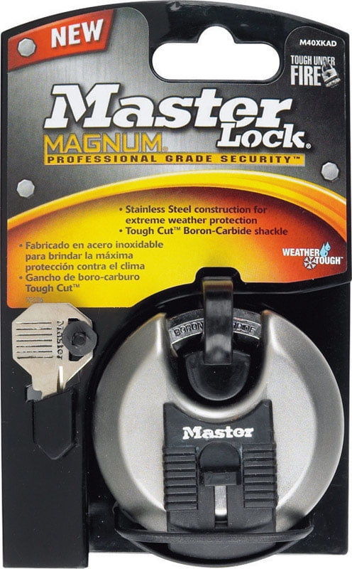 Master Lock 1-1/2' H x 1' W x 2-3/4' L Steel Ball Bearing Locking Shrouded Shackle Padlock
