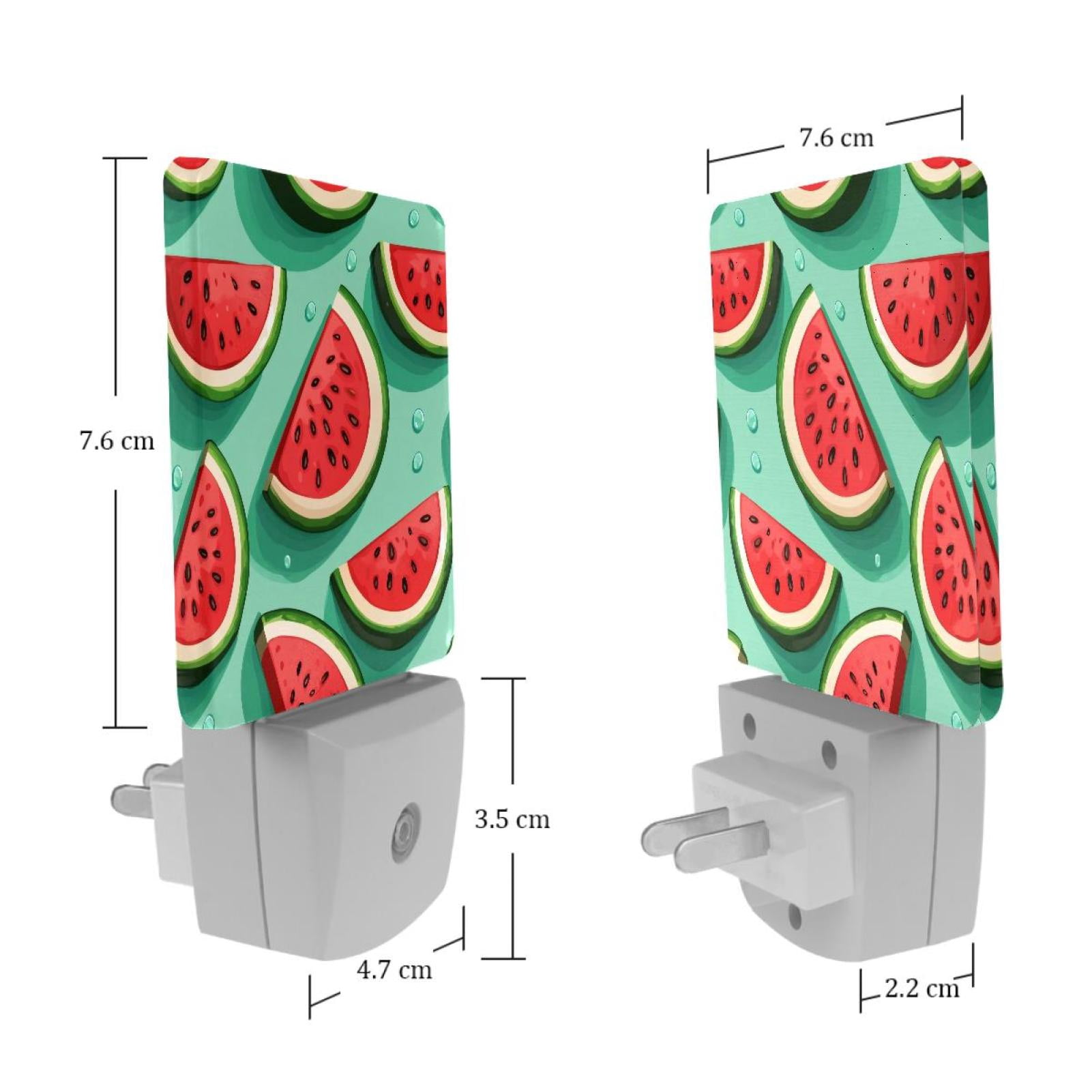 PhooArto Watermelon Patterns Plug in LED Night Light Auto Sensor Dusk to Dawn Decorative Night for Bedroom, Bathroom, Kitchen, Hallway, Stairs, Baby's Room, Energy Saving