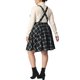 thumbnail image 3 of Overoles elegantes y chic de cuadros para mujeres de tallas grandes Agnes Orinda, faldas midi de moda 1X en negro y blanco, 3 of 6