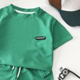 thumbnail image 4 of Toddler Kids Baby Boy Summer Clothes Sets 18 24 Months 2T 3T 4T 5T 6T Solid Print Short Sleeve Loose Fitting Tops Solid Shorts Outfits Kaprioy Baby Boy Casual Clothes, 4 of 5