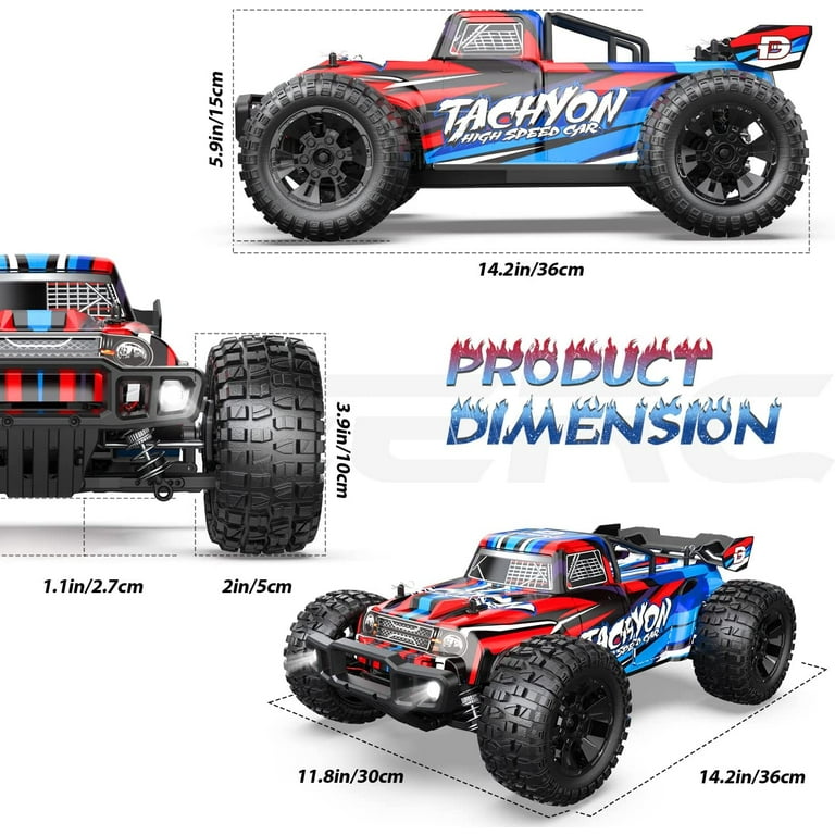 DEERC 1 hibious RC Monster Trucks IPX7 Carro de controle remoto à prova  dágua 4WD Dual Motors Todo o terreno Off Road 2 - Dular