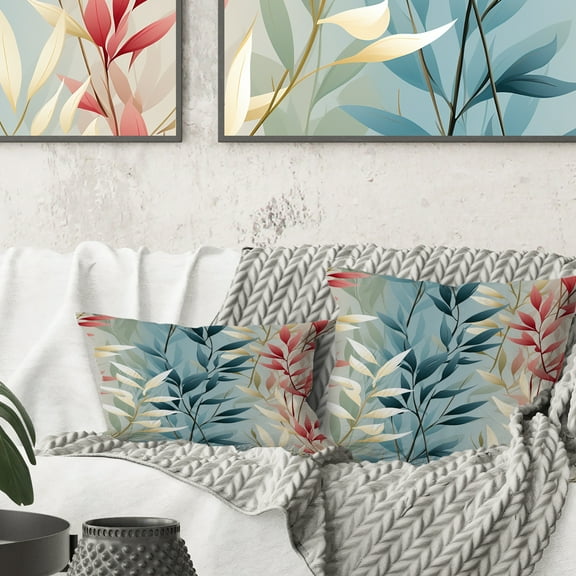 Designart "Jungle Harmony with Botanical Ferns" Botanical Printed Throw Pillow