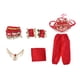 thumbnail image 3 of Conjunto de disfraces de danza del vientre para niños, conjunto de disfraz de danza del vientre con top y pantalones halter, lentejuelas 140cm, 3 of 9