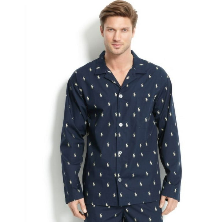 Polo Ralph Lauren NAVY/WHITE All Over Polo Player Pajama Shirt, US