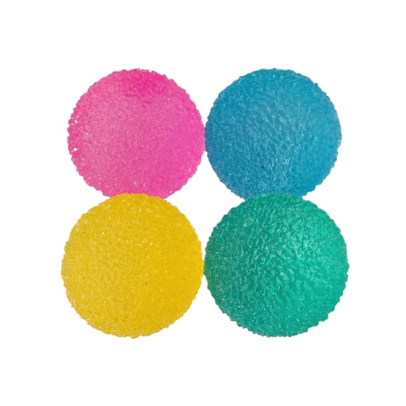 4 Pack Textured Stress Balls, Silky Soft Memory Gel Squeeze Balls, Fidget Balls for Anxiety Stress Relief, Non Sticky Sensory Grip Exercise Balls, Hand Therapy Desk Relaxation Accessories