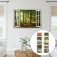 3D Fake Window Scenery Forest Woodland Wall Art Vinyl SelfAdhsive