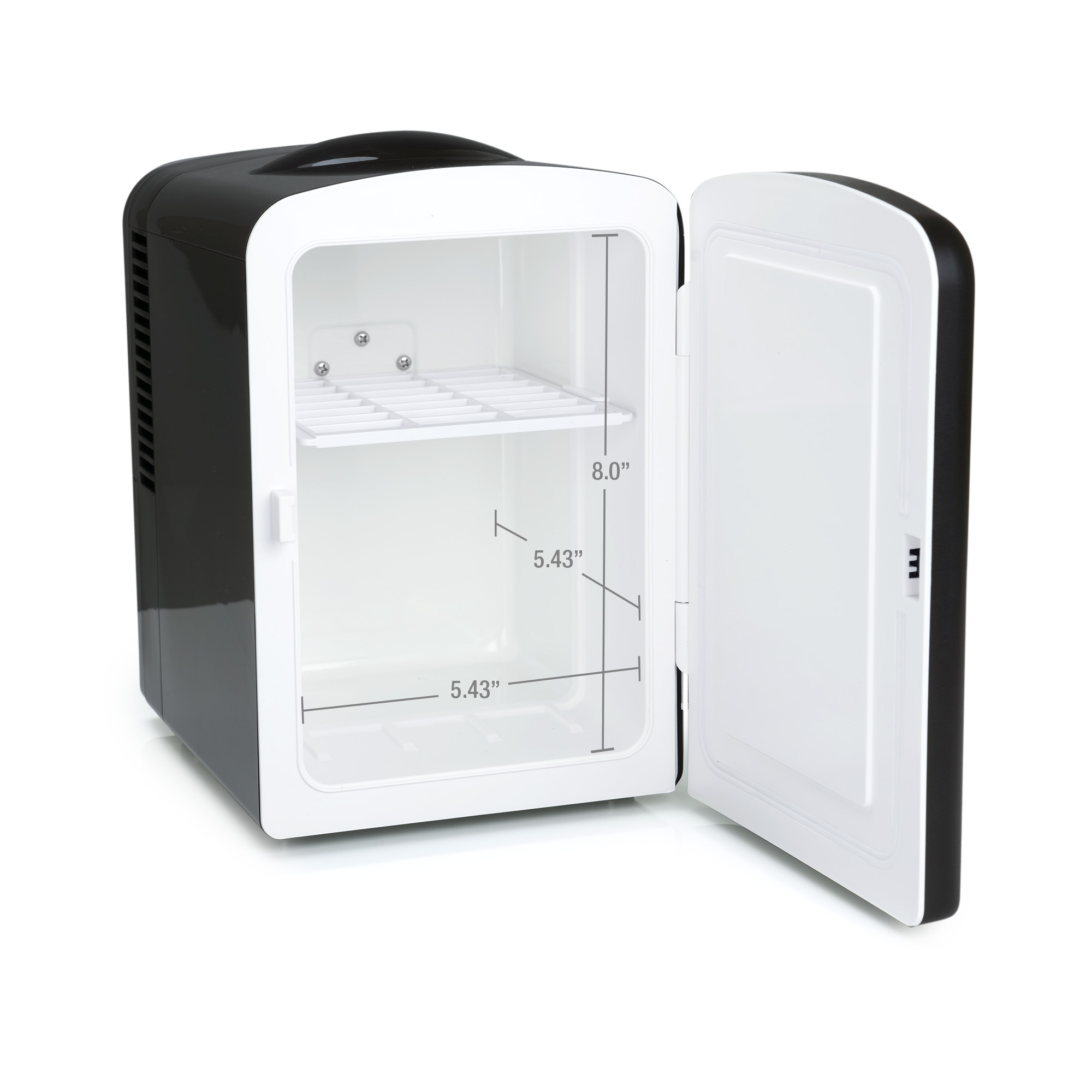 Personal Chiller 6 Can Mini Fridge Beverage and Skincare Refrigerator, Black - image 3 of 5