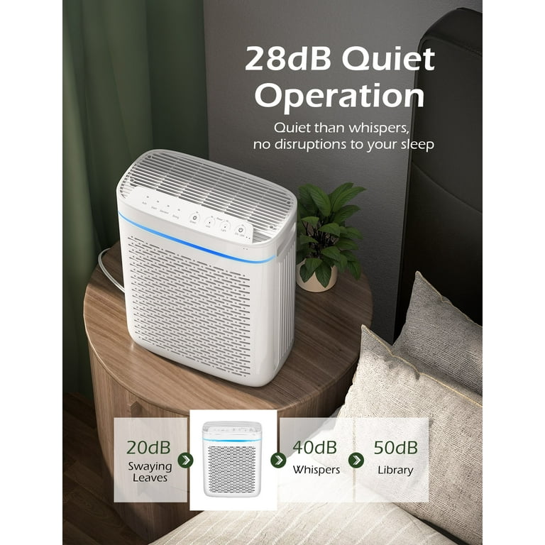 Homasy Air Purifier for Home True HEPA Filter with 3 Stage