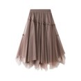thumbnail image 1 of IROINNID tail Elastic Waist Skirt For Women Mesh Skirt High Waist Irregular Beaded Ball Half Solid Color Skirt, 1 of 9