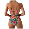 thumbnail image 3 of YDLCAFD independence Day Summer Floral Two Piece Bikini Set For Women Fashionable Trendy Swimwear Beach Suit, 3 of 7