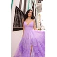 thumbnail image 3 of Women's Nox Anabel C1420 Ruffled Ombre Prom 2026 Ball Gown Periwinkle A Soft, Light Shade of Blue Size 0, 3 of 3