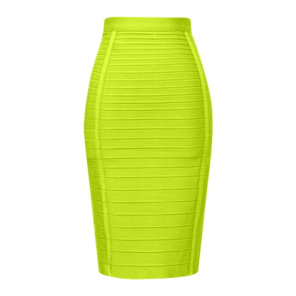 Women's High Waist Bandage Pencil Skirt Knee Length Slim Fit Bodycon Stretch Party Wear