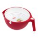 thumbnail image 1 of EeaseMX 1 cesta de filtro portátil de doble capa para lavar arroz, secar frutas y verduras, colador para utensilios de cocina (rojo y blanco), 1 of 7