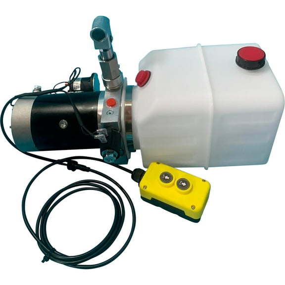 NorTrac 12 Volt DC Power Unit with Emergency Hand Pump, Single Acting, Dump Trailer, 5.3 Gal. Reservoir, Model# YBZ5-F2.1H1W27/WUCAT1