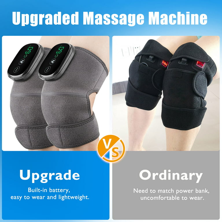 Heated Knee Brace Wrap, 3 Adjustable Heat And Vibration Knee Massager For  Arthritis Knee Pain Relief Massaging Knee Pad With Ac Adapter (no Battery)