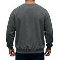 thumbnail image 4 of Hearthz Mens Crewneck Sweatshirts Solid Color Oversized Mens Fleece Pullover Fall Winter Drop Shoulder Men's Long Sleeve Shirts Dark Gray XXL, 4 of 4