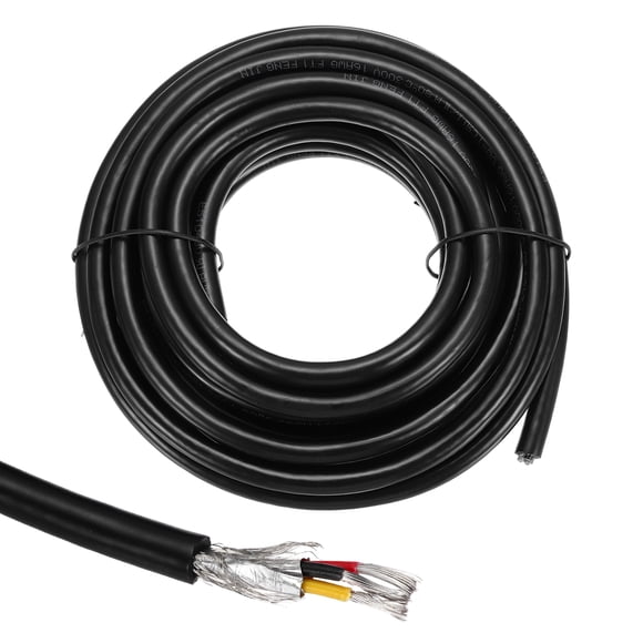 1Pcs UL2464 Shielded Cable 16AWG 5.5m(18 Ft) 300V 3 Conductor Electrical CNC Wire with Double-Layer Shielding