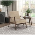 thumbnail image 2 of Lexicon Landers Fauteuil d'Appoint en Bois et Velours, Brun Pâle, 2 of 8