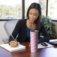 thumbnail image 4 of 20oz Pink Breast Cancer Skinny Tumblers Stainless Steel Tumbler with Lid and Straw,Vacuum Insulated Double Wall Travel Tumbler Cups with Cleaning Brush for Coffee,Tea, 4 of 6