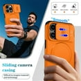 thumbnail image 5 of Case for iPhone 14 Pro 6.1" with Invisible Fold Holder Stand, MagSafe Magnetic Wireless Charging,Sliding camera casing,Shockproof Dropproof Tough Rugged Protective Case Cover,Orange,For iPhone 14 Pro, 5 of 10