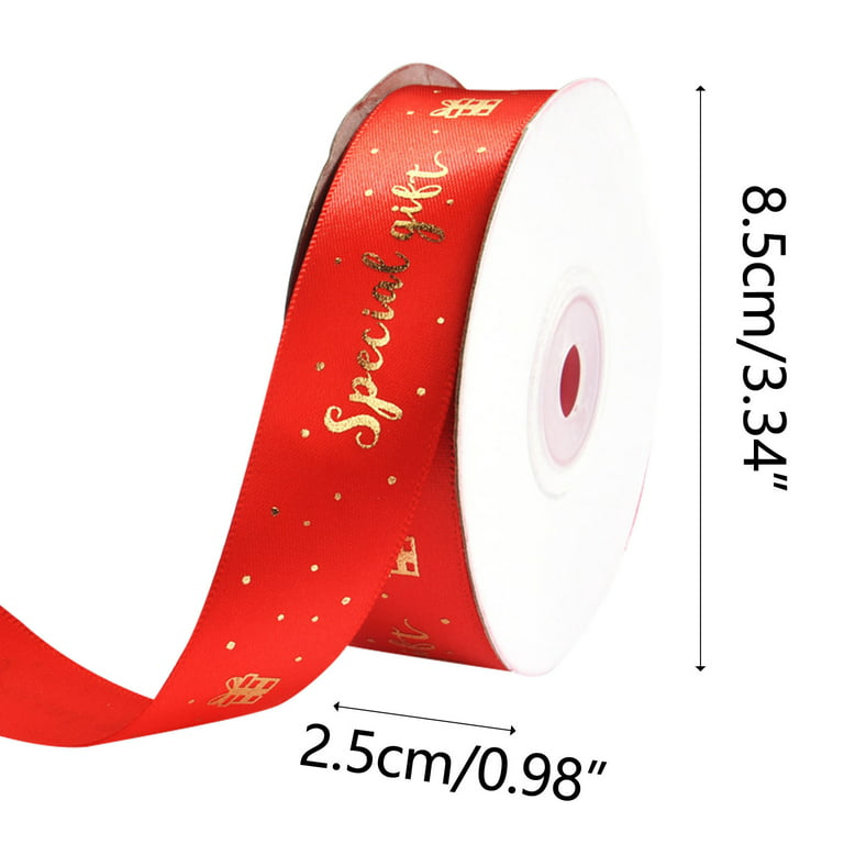 Mchoice Red 1 Inch Christmas Printed Ribbon for Valentine's Day, 22 Yards  Chiffon Organza Ribbon for Wrapping Wedding Birthday Holiday Party  ThanksGiving Day Christmas Halloween Decoration 