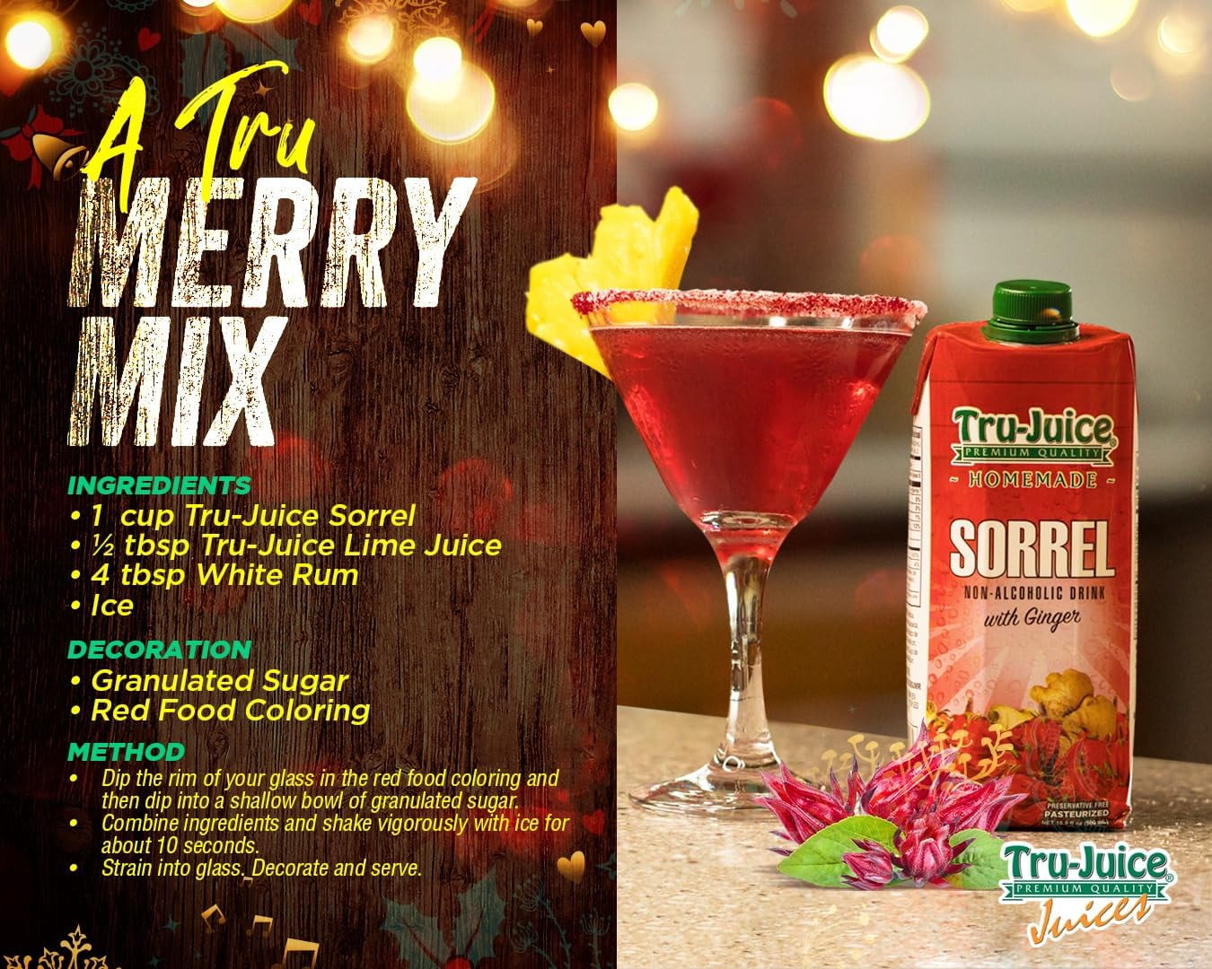 (2 pack) Iberia Tru Sorrel Drink, 30% Juice, 32 oz