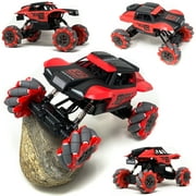 Retailery Steel Cavalry RC 4X4 Rock Crawler Unique Sideway Drive, Red