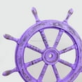 thumbnail image 2 of Nagina International Nautical Hand Crafted Wooden Antique Violet Vintage Pirate's Ship Wheel - Home Decor - Pirate Nursery Gift (24 Inches), 2 of 5