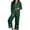 Dark Green, variant on ZHOGXU Christmas Womens 2 Piece Pajama Sets Printed Long Sleeve Button Down Top Pant Pjs Sets Cozy Nightwear Homewear,Red,L
