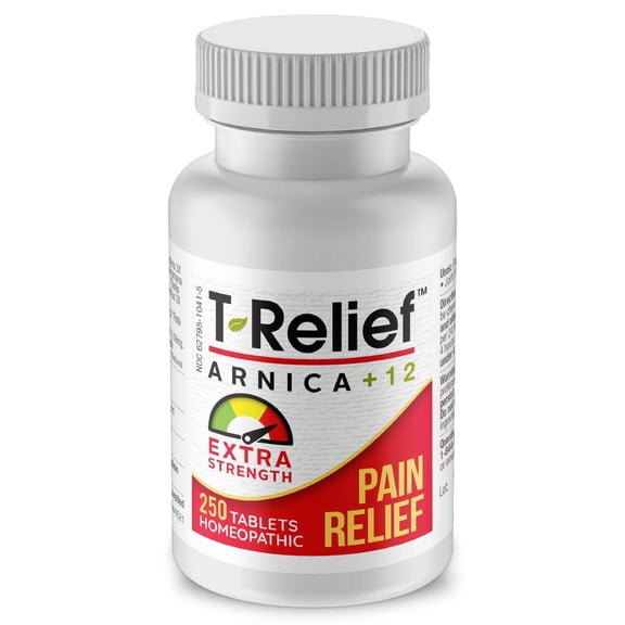 MediNatura T-Relief Extra Strength Arnica  12 Natural Homeopathic Actives for Joint Muscle Aches Pains & Soreness for Women & Men - 250 Tablets